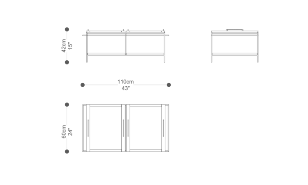Image of the main dimensions of the product